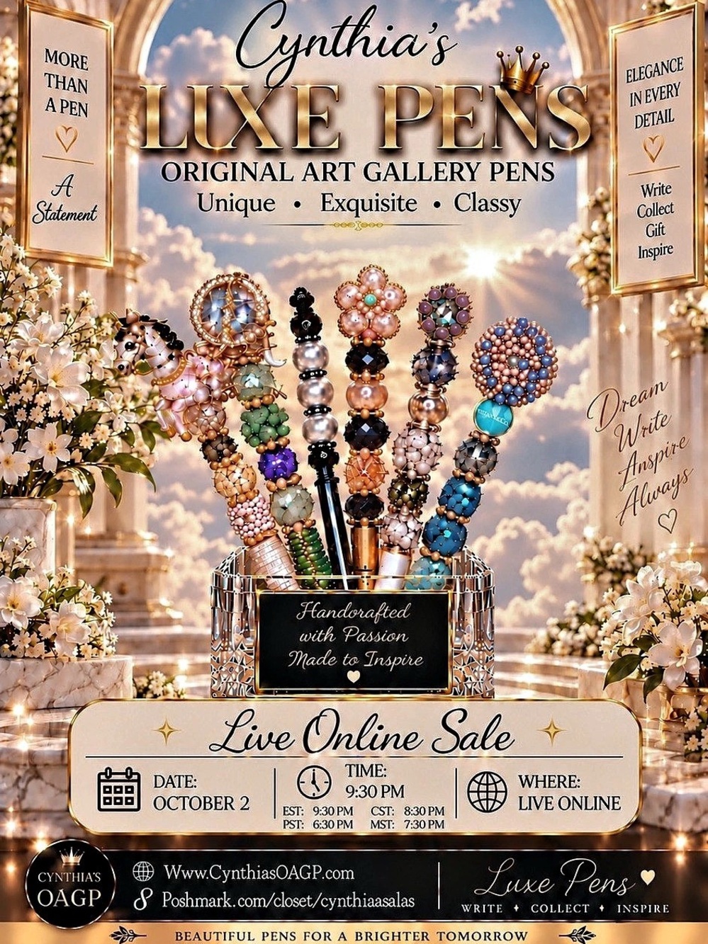 🍁Deb 🍁Cynthia's OAGP Luxe Pens Multicolor Decorative Pens New
